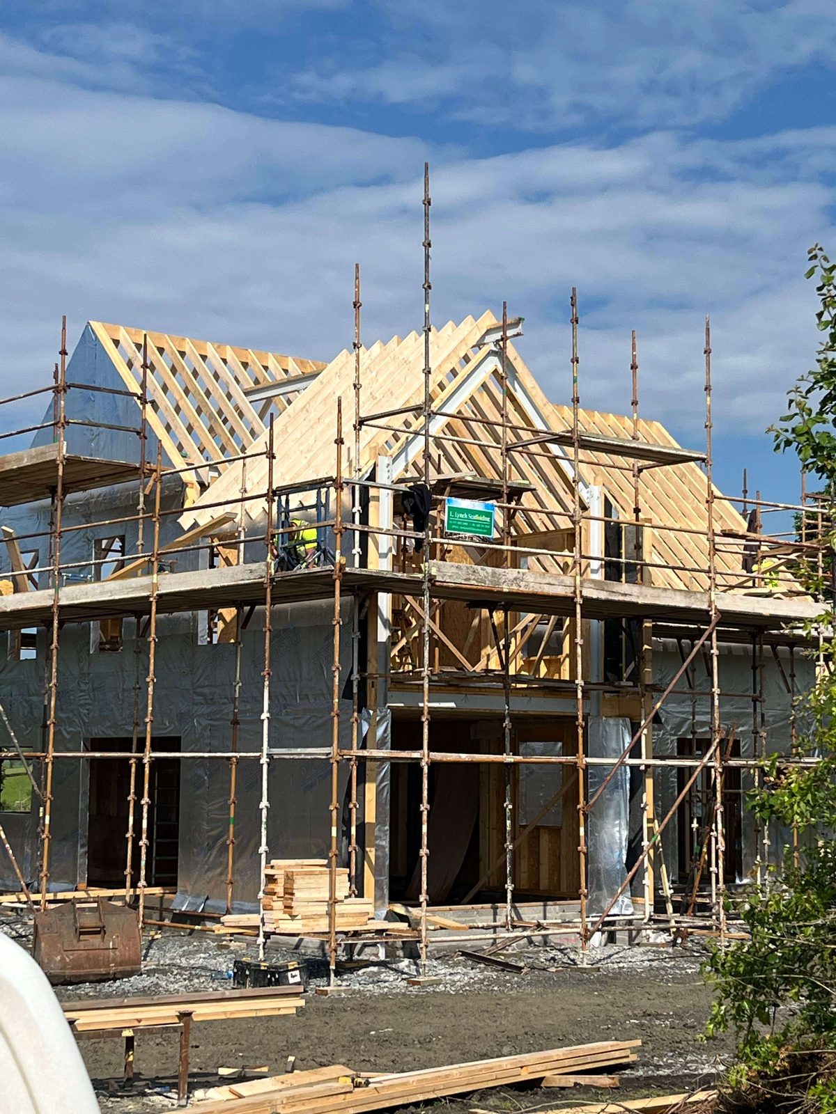 HBC Timberframe residential timber frame build taking shape